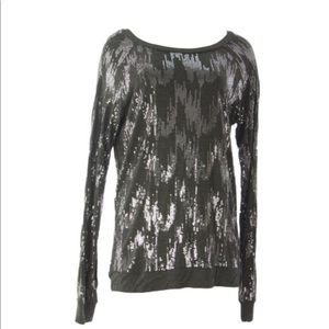 Velvet by Graham & Spencer Long Sleeve Sequins Top